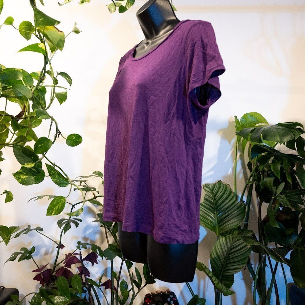 Studio Works Vivid Purple Scoop Neck T-Shirt, Petite L - Picture 5 of 9